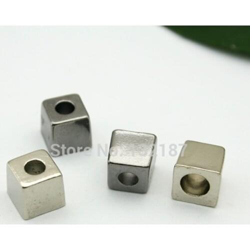 Wholesale metal zinc alloy bell stoppers small square cord ends lock black/silver free shipping BELL-005