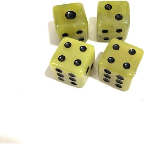 Wholesale 2pcs Natural Lemon Jad e 15mm Dice Gem Stone Loose Bead Dice