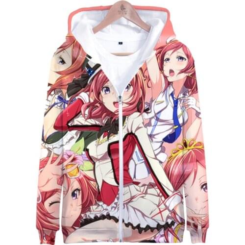 LoveLive! Nishikino Maki μs school idol 3D print autumn winter Holiday Men/Women Streetwear Style Zip Kawaii hooded sweatshirt