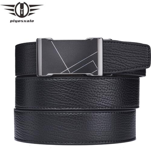 Plyesxale Mens Belts Luxury Designer Belts Men High Quality Fashion Automatic Buckle Cowskin Genuine Leather Belt For Men B12