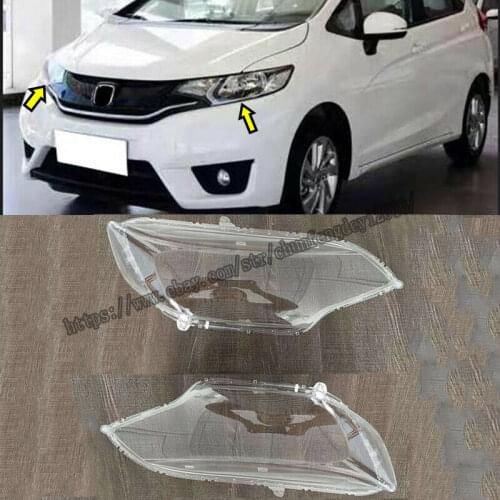 Fit For Honda Fit Jazz 2014-2018 Headlight Headlamp Lens Cover Right&Left 2pcs high quality Car modification accessories