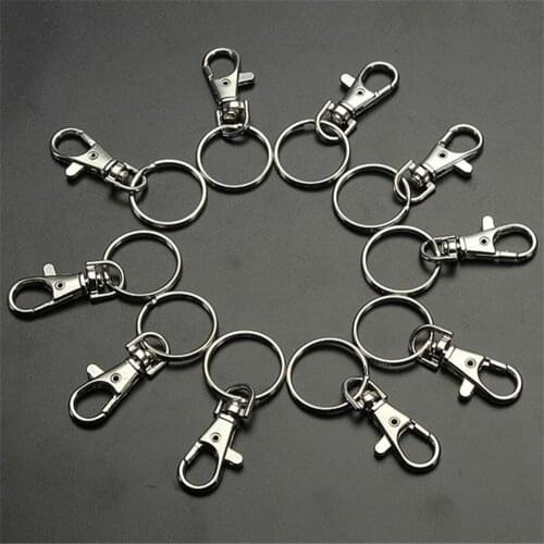 10pcs Durable Metal Carabiner Clips Style Spring Key DIY Accessories Key Women Key Rings Silver Color Chains Men Chain Keyr P2I2