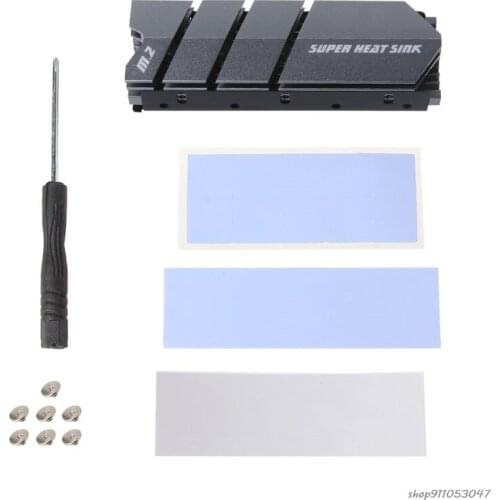 1Set M.2 SSD NVMe Heat Sink Aluminum Heatsink with Thermal Pad for M2 2280 SSD Hard Disk Desktop PC Thermal Gasket A24 Wholesale