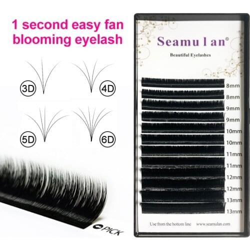 Easy Fan Lashes Bloom Eyelash Extension Austomatic Flowering Brown lashes individual eyelashes 1 second