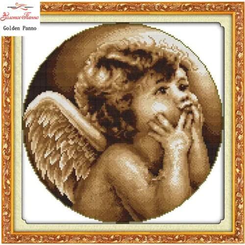 Needlework,DIY DMC Cross stitch,Sets For Embroidery kits,Looking angel Patterns Counted Cross-Stitching,Christmas, Home Decor