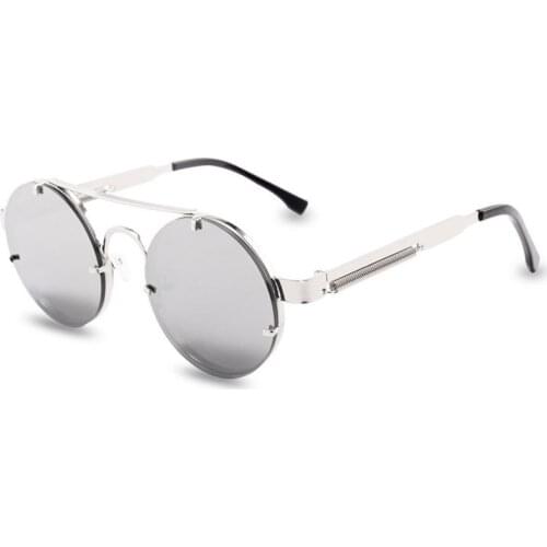 Men Women Metal Punk Sun Glasses Round Steampunk Sunglasses Brand Design Vintage Sunglass Shades Eyewear UV400