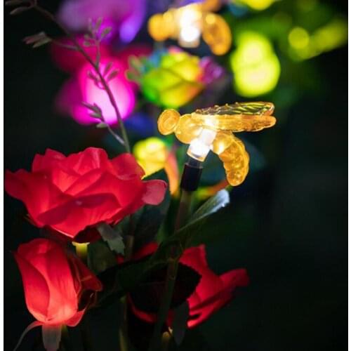Rose Flower Solar LED Light Garden Yard Lawn NightLight Lamp Landscape Garden Home Decoration Lights rose bee combination lamp