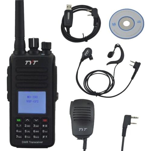 TYT Walkie Talkie MD-390 VHF+GPS DMR IP67 Waterproof Two-way Radio w/Free Hand Microphone,Programming Cable and Earpiece