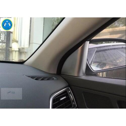 Lapetus ABS Pillar A Front Car Door Decoration Stickers Cover Trim 2 Pcs For Hyundai Elantra Sedan 2016 2017