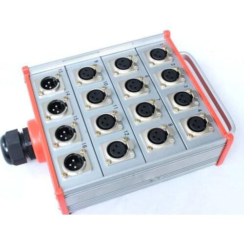 2pcs/lot 16 channel Stage cable box with 16 xlr female socket & Rear end of all steel