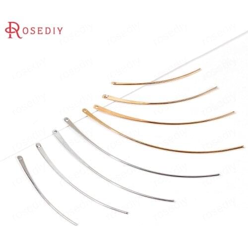 20PCS 4CM 5CM 6CM 7CM Gold Color Plated Brass Curved Rod Charms Pendants Diy Jewelry Findings Earring Accessories Wholesale