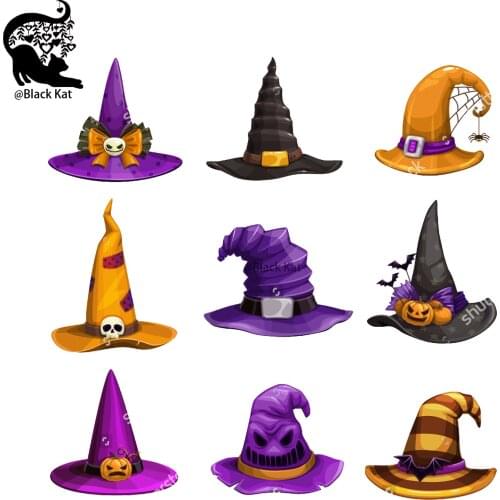 3Pcs Bow Spider Web Bat Skeleton Sorceress Magic Hat Cutting Dies Happy Halloween Set Metal Stencil For DIY Scrapbooking Craft