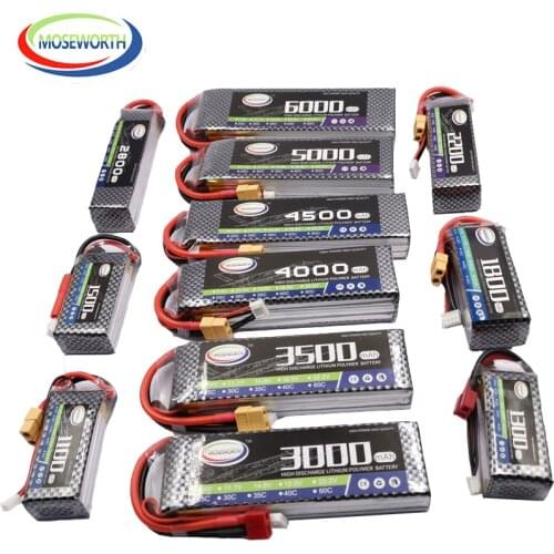 3S RC Toys LiPo Battery 11.1V 1200 2200 2800 3300 3800 4200 5200 10000 12000 16000 22000mAh 25C 35C 3S For RC Drone Airplane Car