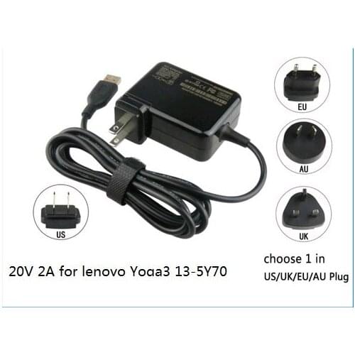 20V 2A 40W for Lenovo Yoga3 Pro 13-5Y70 5Y711 Yoga3 11 Yoga 3 14 US/UK/EU/AU Plug laptop power ac adapter charger transformer