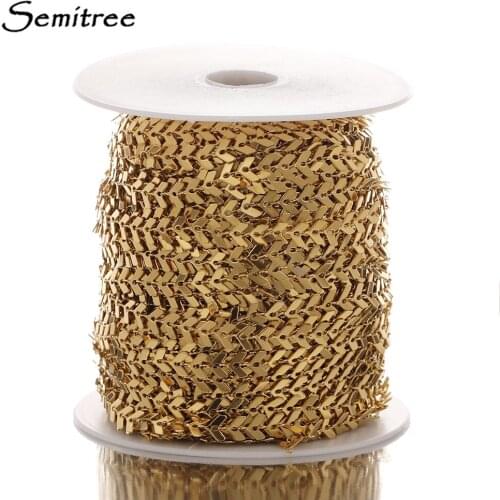 1 Meter 6mm Stainless Steel Link Chevron Chain 18K Gold Chains for Necklace Findings Bracelet Anklet DIY Jewelry Making Supplies