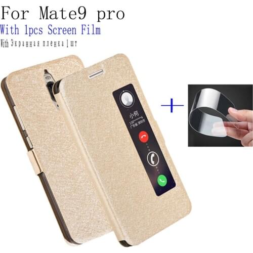 2pcs For Huawei Mate 9pro case phone cover View Window PU Leather shell Mate9pro Flip case for Huawei Mate9 pro back cover case
