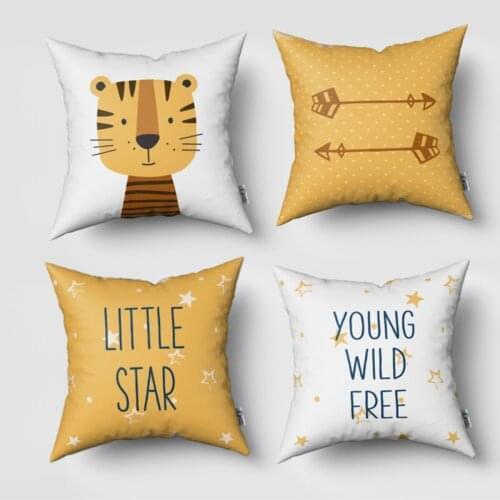 Digital Printed 4 Pillow Case Kids Room Decoration Products Stylish Pillow Cases
