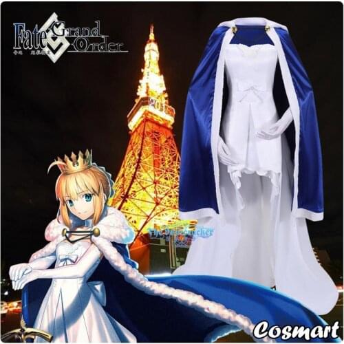 Fate/Grand Order FGO Saber Arutoria Pendoragon Fifth Anniversary Dress Cloak Cosplay Costume Halloween Suit For Women Outfit New