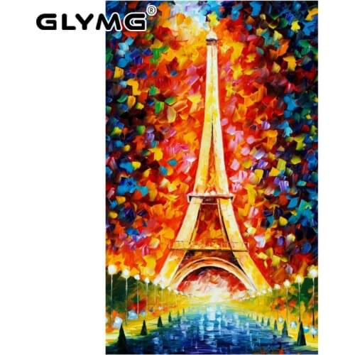 GLymg Diy Diamond Painting Cross Stitch Colour Tower Full Drill Diamond Embroidery Oil painting Series Home Decor Picture