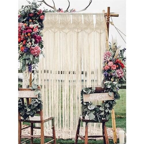 Macrame Wedding Tapestry Chic Butterfly Pattern Tassel Door Window Curtain Wall Hanging Art Tapestry Bohe Home Decoration