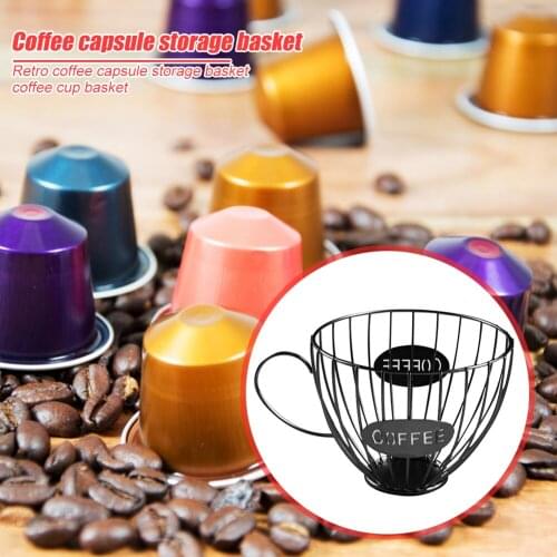 Metal Universal Coffee Mug Pod Holder Organizer Basket Fruit Tray Coffee Cup Shape Capsule Storage Rack Keeper