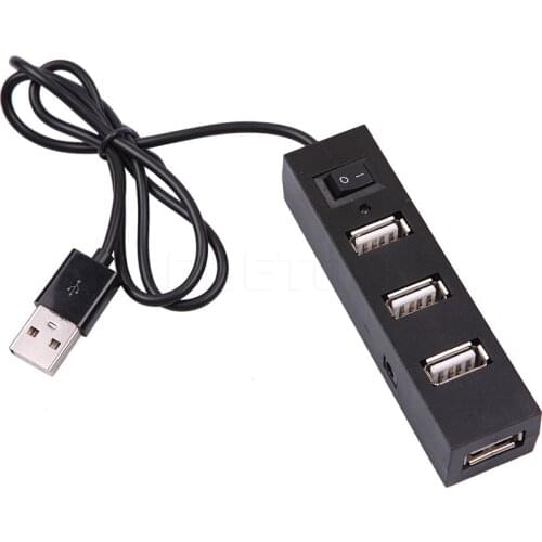 Kebidu Mini USB HUB 4 Port Usb Splitter 2.0 Hub with USB Power Interface Portable for Laptop PC Computer