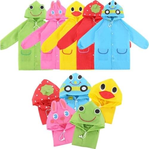 Cartoon Animal Style Waterproof Kids Raincoat for Boys Girls Rainwear Rain Coat Cute Outdoor Children Rainsuit Student Poncho