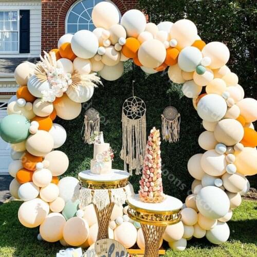 DIY Baby Shower New Year Latex Retro Skin Grey Macaron Balloon Arch Set Balloon Garland Birthday Anniversary Party Supplies