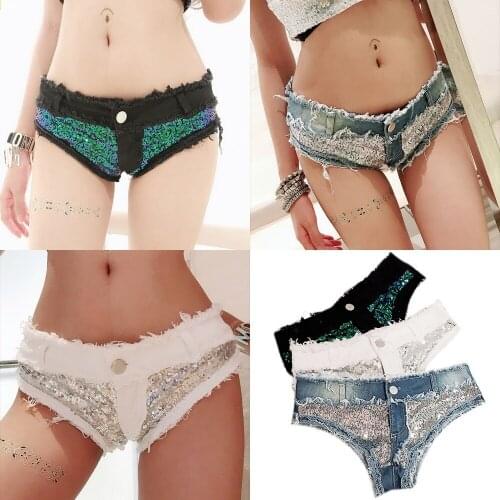 New sexy summer ladies jeans shorts hot pants American jeans Sequin holes