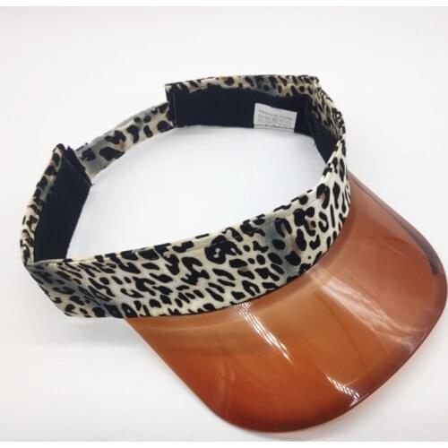 New Leopard Print PC PVC Plastic UV Protection Sun Visor Caps Outdoor Summer Girls Women Casual Sea Beach Snapbacks Hat Gorros
