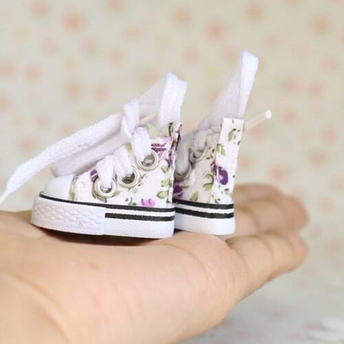 3.6cm Blyth Doll Shoes Floral Canvas Dolls Shoes for 1/6 Doll Accessories (fit Blyth, Azone, Licca, Barbies, 1/6 Bjd, 1/6 Dolls)