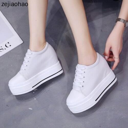 Zejiaohao Autumn Women Shoes Wedge Causual Ladies Sports Shoes Fashion Lace Up Light Breathable Female Sneakers xyl-1611
