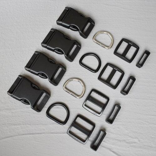 50 Sets 25mm Plastic Buckle Strap Rectangular Buckle Adjuster For Bag Pet Dog Collar Necklace Sewing Handmade Accessory