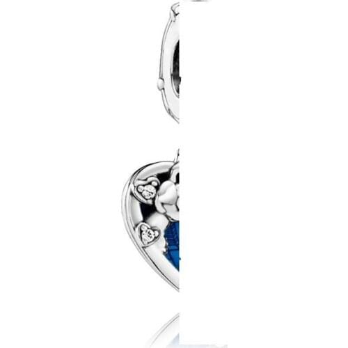 1PC New Silver Color Blue Dog Pendant Diy Bead Fits European Pandora Charm Bracelets Jewelry Accessories Women men A2206