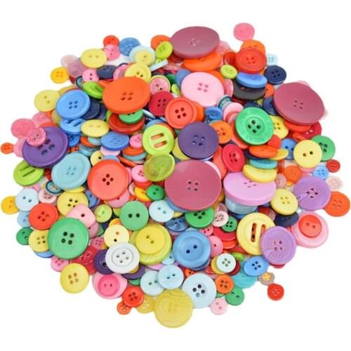 Mixed color resin circular button DIY Handmade button painting button flower material eye buttoms 600pcs