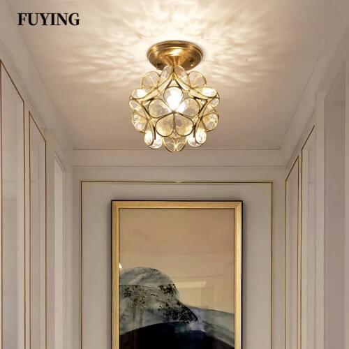 Modern Glass Petal Ceiling Lamp Bedside Bedroom Lamp Dining Table Lamp Creative Corridor Entrance Light Indoor Lighting Fixtures