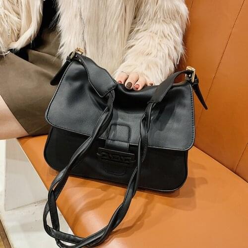 New Messenger bag Handbags Retro Pattern Women shoulder bags Flap New PU Leather Casual Solid crossbody bags for women Bolsas