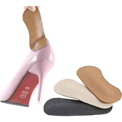 1 Pairs Cowhide Genuine Leather Rearfoot Stickers Insole High Heel Cushion Pad Protector Liner Anti-foaming Foot Wear