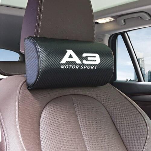 1pcs Car Neck Pillow PU Leather Seat Head rest Pillows Cushion For AUDI A3 A4 Q3 Q5 Q7 S8 TT Car Accessories