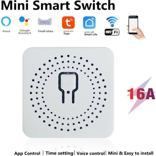 16A Mini Smart Wifi DIY Switch Supports 2 Way Control, Smart Home Automation Module Works with Alexa Google Home Smart Life App