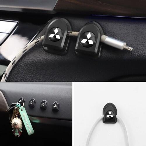 2Pcs Self Adhesive Car Mini Storage Hooks For Mitsubishi Lancer Mirage ASX Pajero Ralliart Outlander Jinxuan Lancer ex Galan