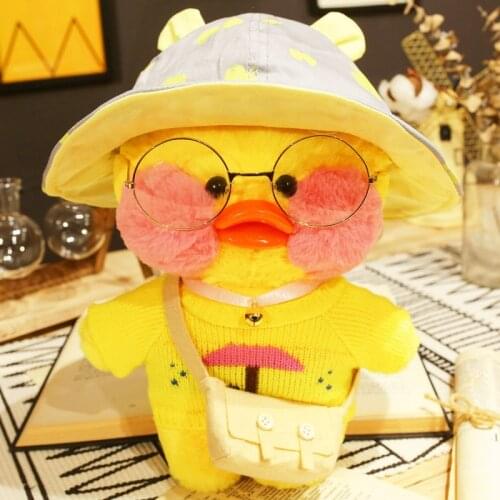30 CM Hyaluronic Acid Yellow Duck Stuffed Animals Plush Toys Cute Cartoon Dress up Internet celebrity Plush Duck Doll Toys Gifts