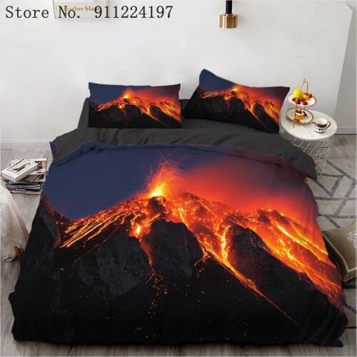 3D Volcano Duvet Cover Set Tornado Quilt Cover Luxury Bedclothes Microfiber Bed Linen Queen King Size Comforter Bedding Set