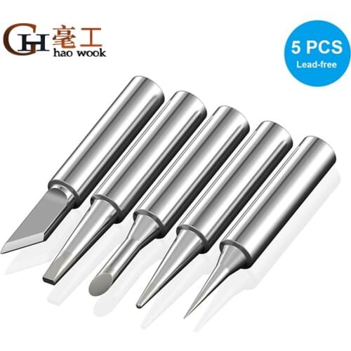 5Pcs 2.4D+3C+I+B+K Soldering Iron Tips Pure Copper Soldering Iron Head Set DIY Electric Soldering Iron Replacement Tip Repair