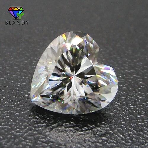 Free Shipping 4x4mm to 10x10mm Heart Cut VVS1 Loose DF GH IJ Color White Moissanites Stone Synthetic Gems For Jewelry