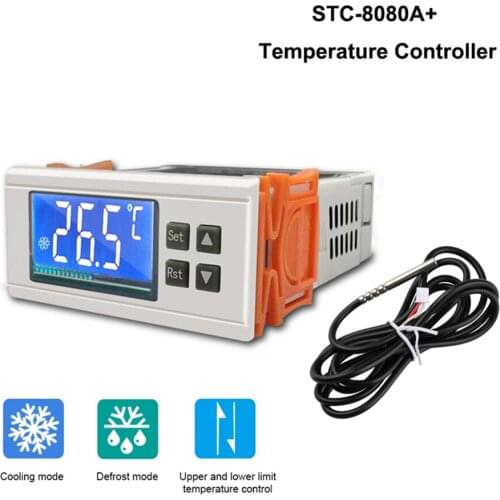 STC-8080A+ Digital Temperature Controller 12V 24V 110V 220V Thermostat Regulator Defrosting Cooling Thermoregulator With Sensor