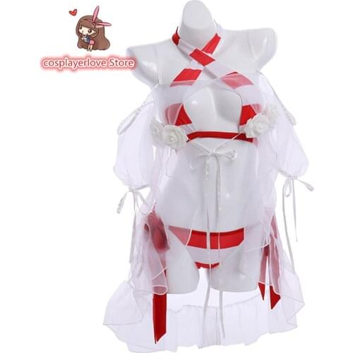 Fate/Grand Order Fate/EXTRA Caster Red Saber Nero Cosplay Costume Women Summer Bikini Swimsuits Nero Red Swimwear costume