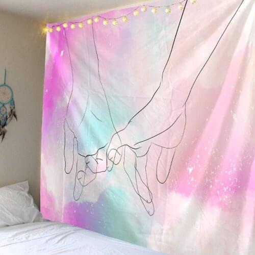 Character art tapestry abstract line color wall hanging decoration wall yoga mat picnic cloth bohemia home life decoration