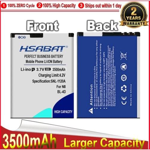 HSABAT 3300mAh BL-4D / BL 4D Mobile Phone Battery Use for Nokia N97 mini N8 N8-00 E5 E5-00 E7 E7-00 T7 T7-00 702T N5 808