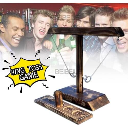 Drinking Game Toy Wooden Ring Toss Game Toss Hook Board games montessori toy games kids toys for children adult Party Home Game